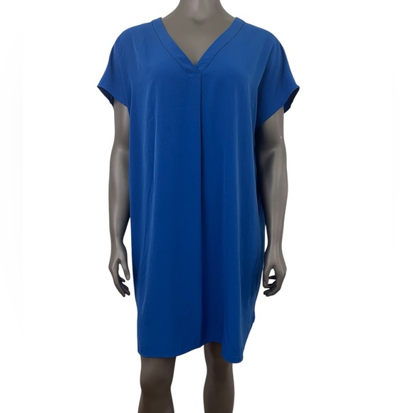 Maggy London Dresses & Skirts - Maggy London Dress Women’s 14 Blue V-Neck Midi Shift Flowy
